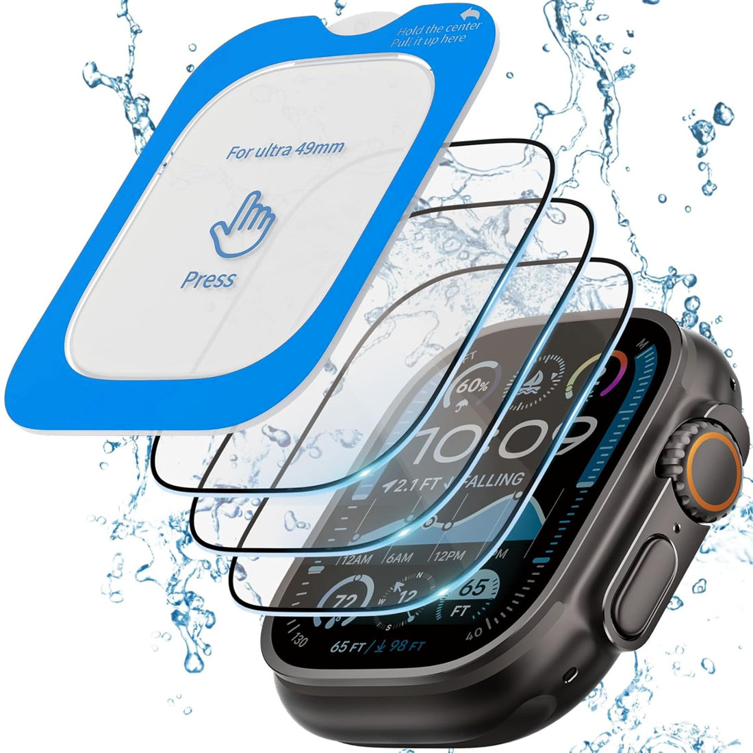 Watch Face Protector - Filme de vidro temperado colagem rápida