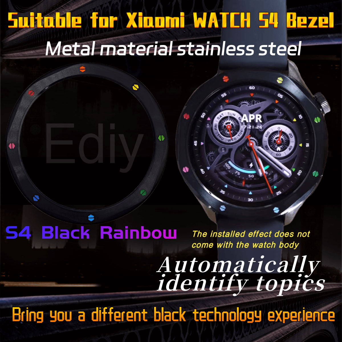 Xiaomi Smartwatch S3 Accessories - Anel de Metal para Bezel de