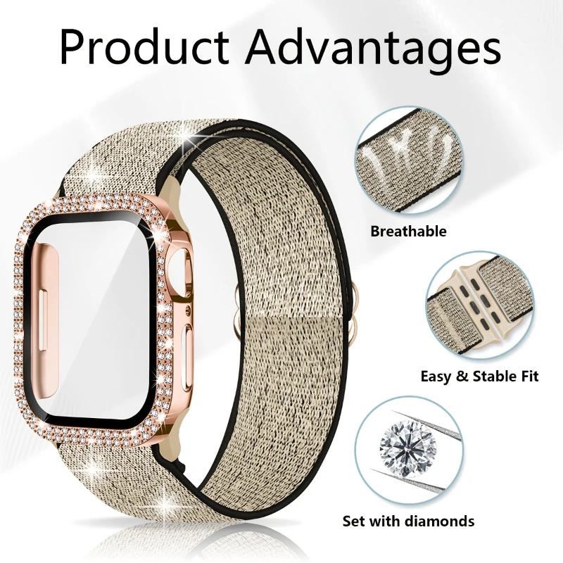 Banda + capa para apple watch  - Smartwatch Watch Accessories For Women avaliação e preço